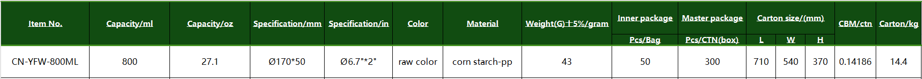 CN-YFW-800ML