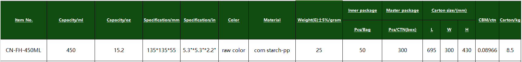 CN-FH-450ML
