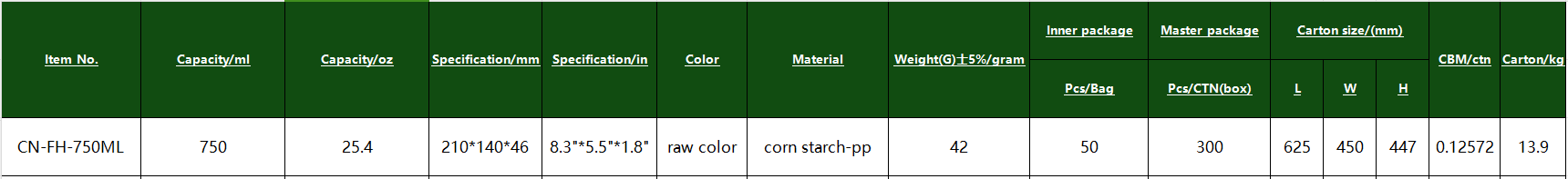 CN-FH-750ML CN-FH-750ML