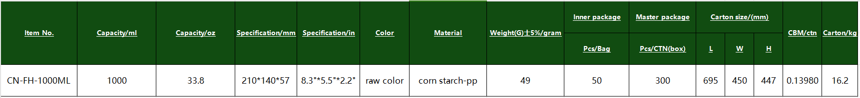 CN-FH-1000ML